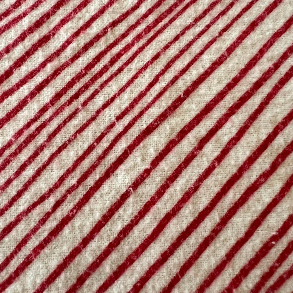 Garnet Hill Hable Construction Flannel Sheet Set Queen Red White Stripe Portugal